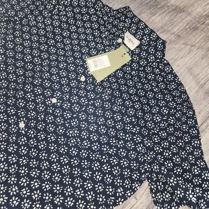 Goodfellow & Co. Mens Dark Blue Floral Short Sleeve Button-Up Shirt‎ - Large